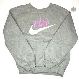 Nike Heather Gray Sweatshirt with White Accents